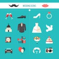 Color Decorative Wedding Icons