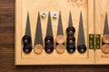 Color detail of a Backgammon game with two dice Royalty Free Stock Photo