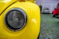 Color detail on the headlight of a vintage car Royalty Free Stock Photo