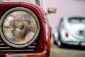 Color detail on the headlight of a vintage car Royalty Free Stock Photo