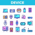 Color Different Devices Sign Icons Set Vector Royalty Free Stock Photo