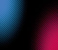 Color digital halftone hexagon effect fade on black background. RTS technology background.