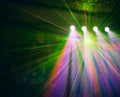 Color disco club light with effects and laser show