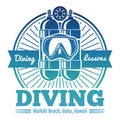 Color diving club emblem or logo Royalty Free Stock Photo