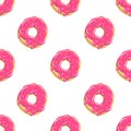 Color donut seamless pattern Glazed donuts background Vector illustration