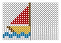 Color the dots boat symmetry game Royalty Free Stock Photo