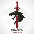 Color dragon sword logo