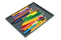 Color drawing pencils in black box