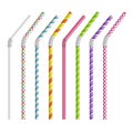 Color drinking straws vector set Royalty Free Stock Photo