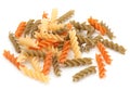 Color dry pasta closeup