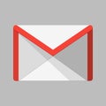 Color e-mail icon, on a gray background. Open envelope pictogram. Line mail symbol for website design, mobile application, ui. Edi Royalty Free Stock Photo