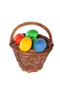 Color eggs in a basket