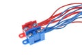 Color electric power distribution cable with terminal block