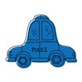 Color emergency police car transport with siren Royalty Free Stock Photo