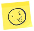 Color emotion sticker. Winked face doodle note