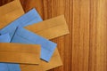 Color envelope isolated on the wooden
