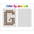 Color by example. Learning alphabet, letters. worksheet