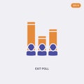 2 color Exit poll concept vector icon. isolated two color Exit poll vector sign symbol designed with blue and orange colors can be