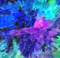 Color extrusion floral background, bright color abstractions, extrusion blocks and pyramids. Abstract colorful explosion. 3D Royalty Free Stock Photo