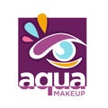 Color eye, aqua makeup isolated icon, natural cosmetics brand