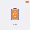 2 color Eye test concept vector icon. isolated two color Eye test vector sign symbol designed with blue and orange colors can be