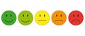 Color Faces For Feedback Or Mood - 5 Vector Icons