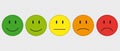 Color Faces For Feedback Or Mood - 5 Vector Icons Isolated On Transparent Background Royalty Free Stock Photo