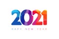 2021 color facet numbers Happy New Year greeting card