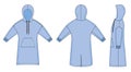 Color fashion technical sketch of long smock in vector graphic