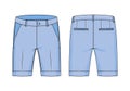 Color fashion technical sketch of shorts with cuffs in vector graphic Royalty Free Stock Photo