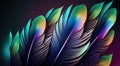 Color Feathers Background, Colored Plumage, Pheasant Wings Texture, Generative Ai Illustration Royalty Free Stock Photo