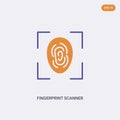 2 color fingerprint scanner concept vector icon. isolated two color fingerprint scanner vector sign symbol designed with blue and