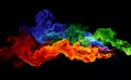 Color fire - red, blue & green flames Royalty Free Stock Photo