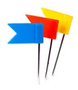 Color flag pins photo, marker push pin Royalty Free Stock Photo