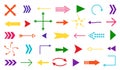 Color flat arrow cursor pointer shape web icon set Royalty Free Stock Photo