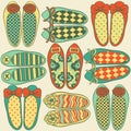 Color flat shoes pattern Royalty Free Stock Photo