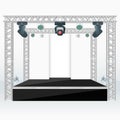 Color flat stage scenes back lights truss illustration Royalty Free Stock Photo