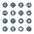 Color flat style various social network icons set
