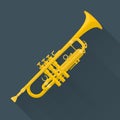 Color flat style vector trumpet Royalty Free Stock Photo
