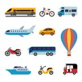 Color flat transport icons