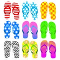 Color Flip-Flops or Thong Sandals Royalty Free Stock Photo