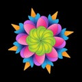 Color flower pattern for scrapbooking, impression, stamp, figure carving and creative design