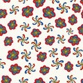 Color flower seamless pattern