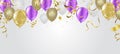 Color flying balloons isolated on . background with colorful balloons. celebration party print design Royalty Free Stock Photo