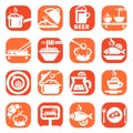 Color food icon set Royalty Free Stock Photo
