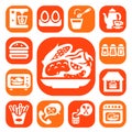 Color food and kitchen icons Royalty Free Stock Photo
