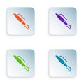 Color Fountain pen nib icon isolated on white background. Pen tool sign. Set colorful icons in square buttons. Vector