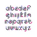 Color fragmented lowercase modern type