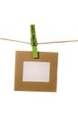 Color Frame Hangin With Wednesday Cloths Pin Royalty Free Stock Photo