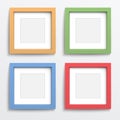 Color frame set on gray wall. Royalty Free Stock Photo